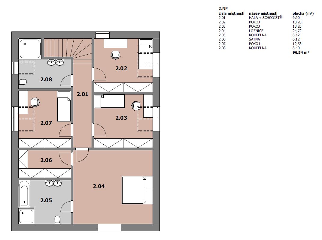 Rodinný dům v Újezdu - 2. podlaží